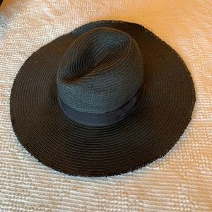 South Beach black straw hat